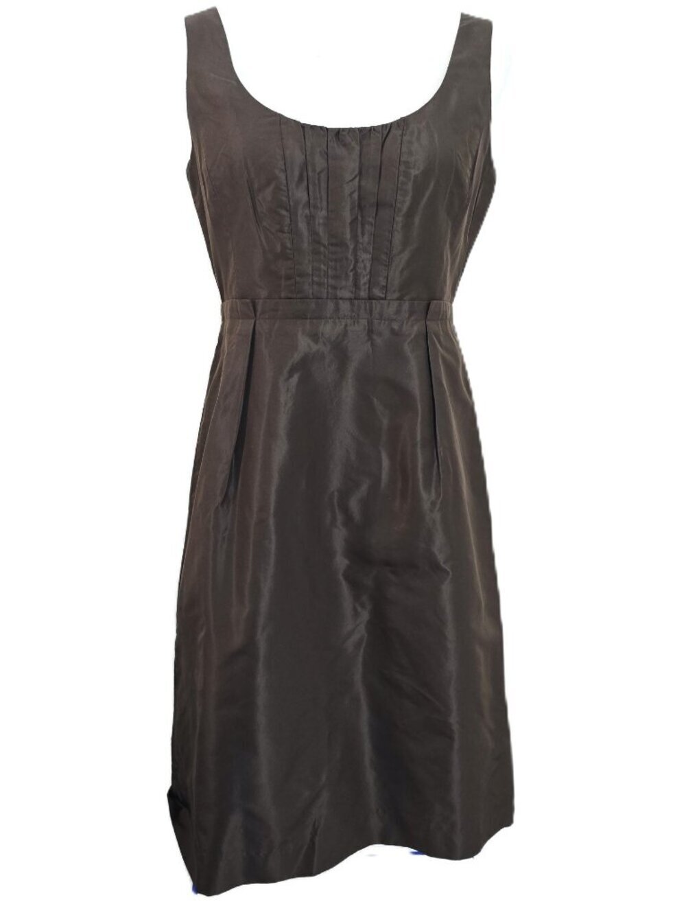 NWT VTG Y2K J. Crew Dark Chocolate Brown A-Line Silk Cady Dress 2009 Size 6